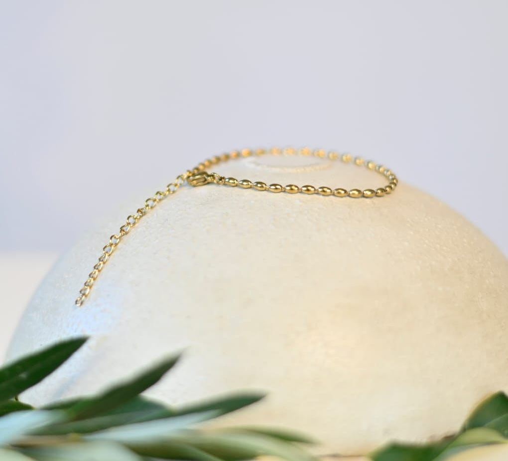 Armkette gold Gliederkette Perlen - Basicarmband perfekt zum Kombinieren