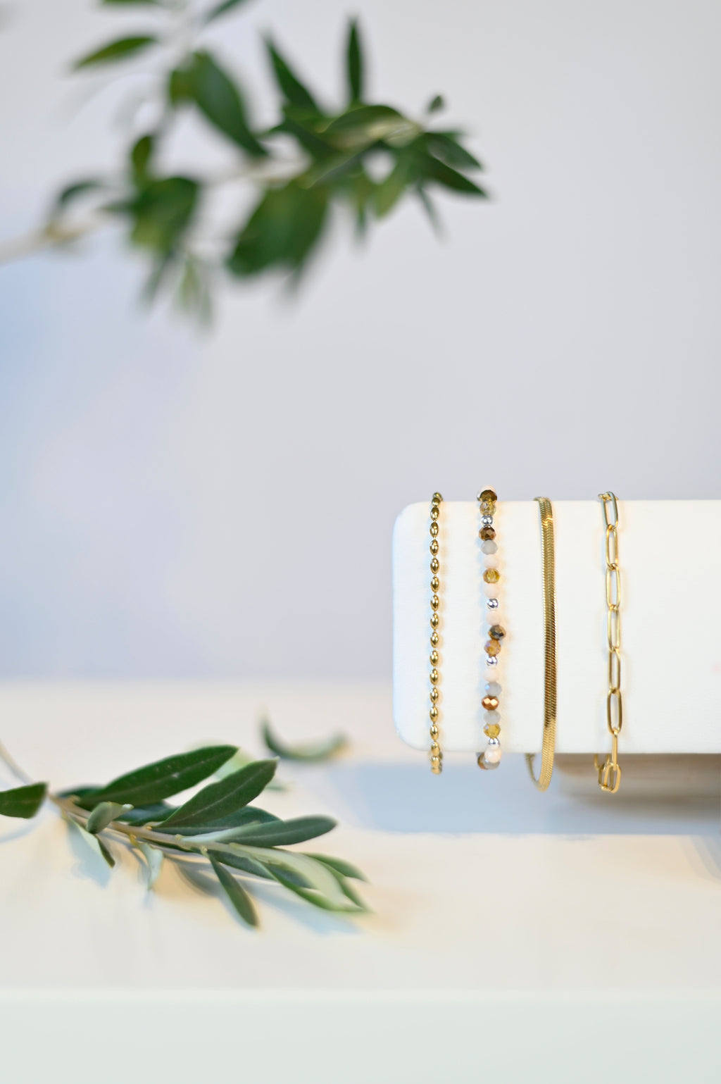 Armkette gold Gliederkette Perlen - Basicarmband perfekt zum Kombinieren