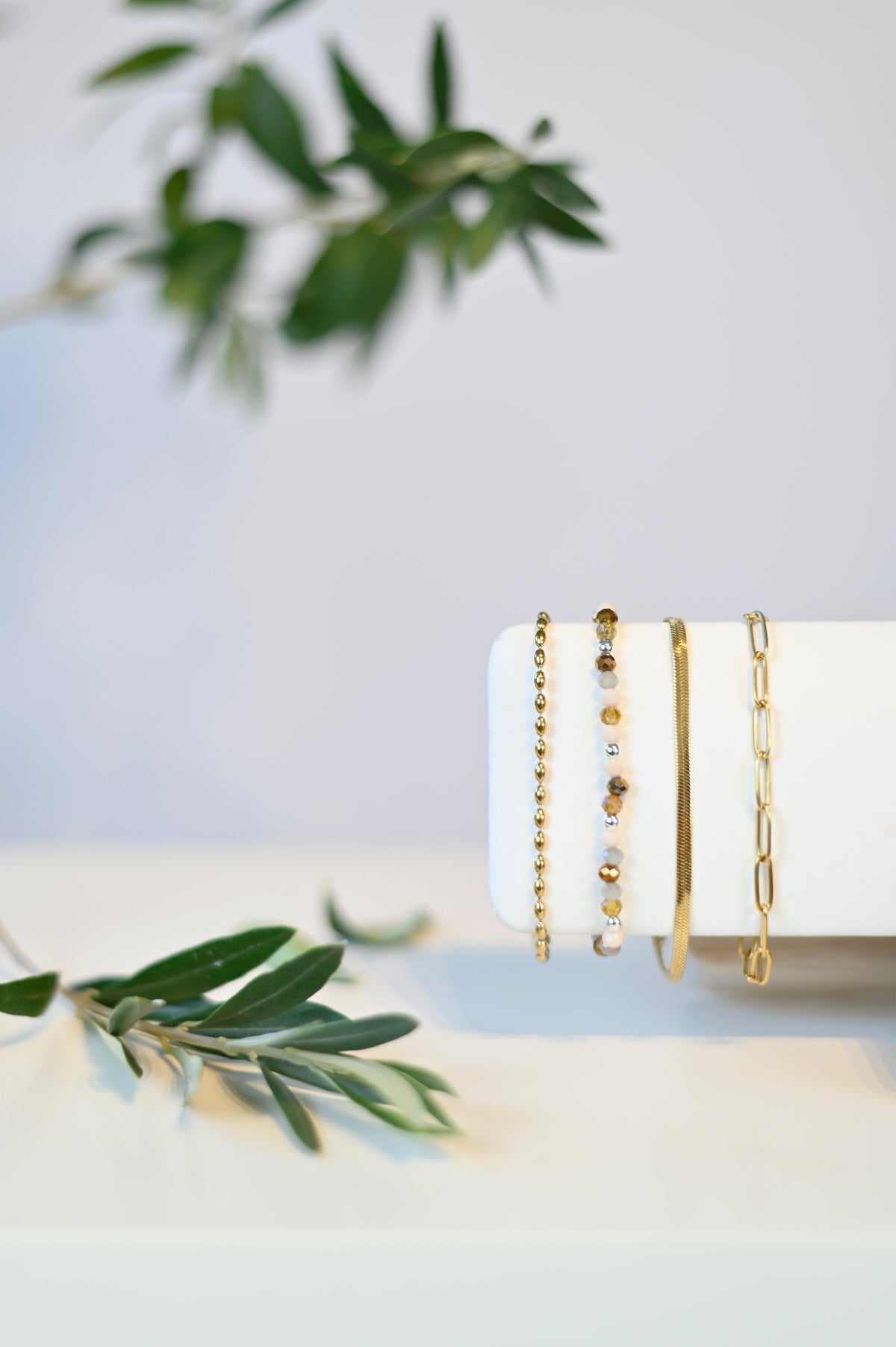 Armkette gold Gliederkette Perlen - Basicarmband perfekt zum Kombinieren