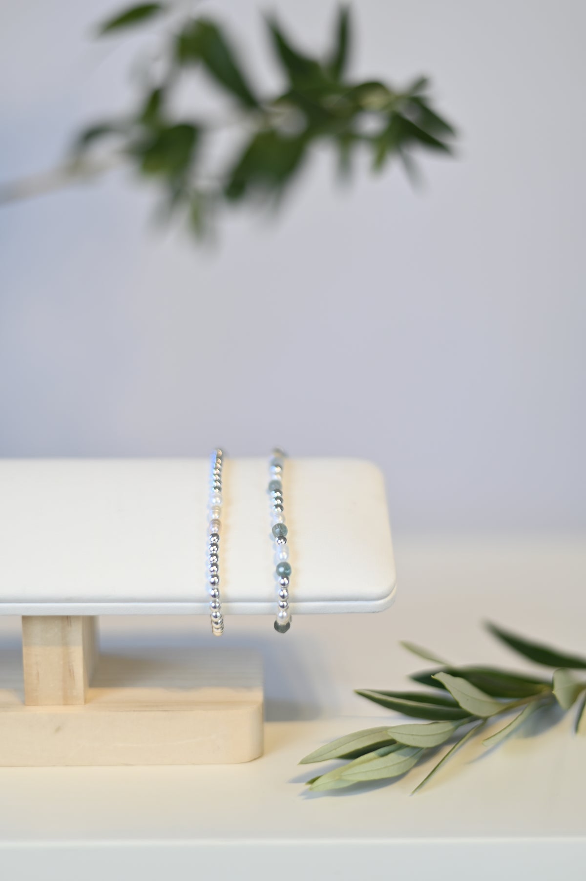 Armbandset 'J' - silber/türkis mit Süßwasserperlen als Highlight