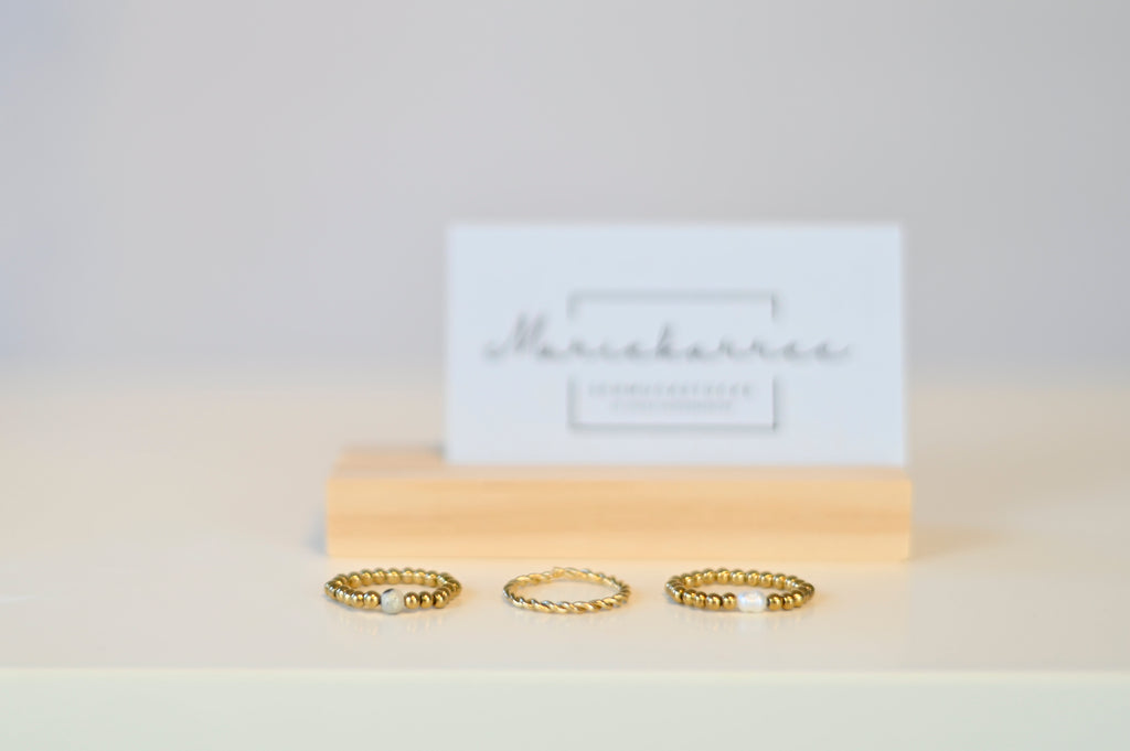 Perlenring gold mit Süßwasserperle - Highlight Alltagsring bequem und wasserfest