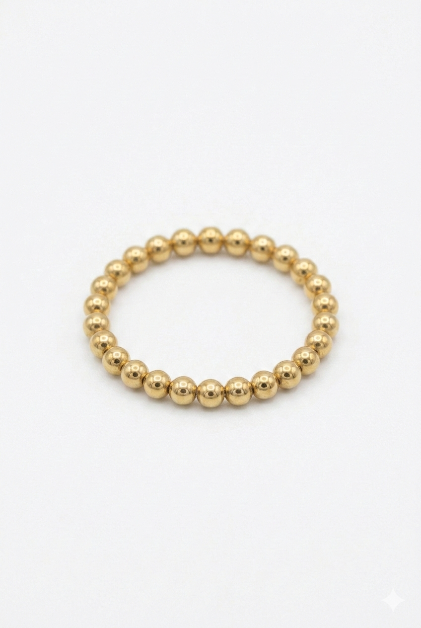 Perlenring gold - zarter Ring