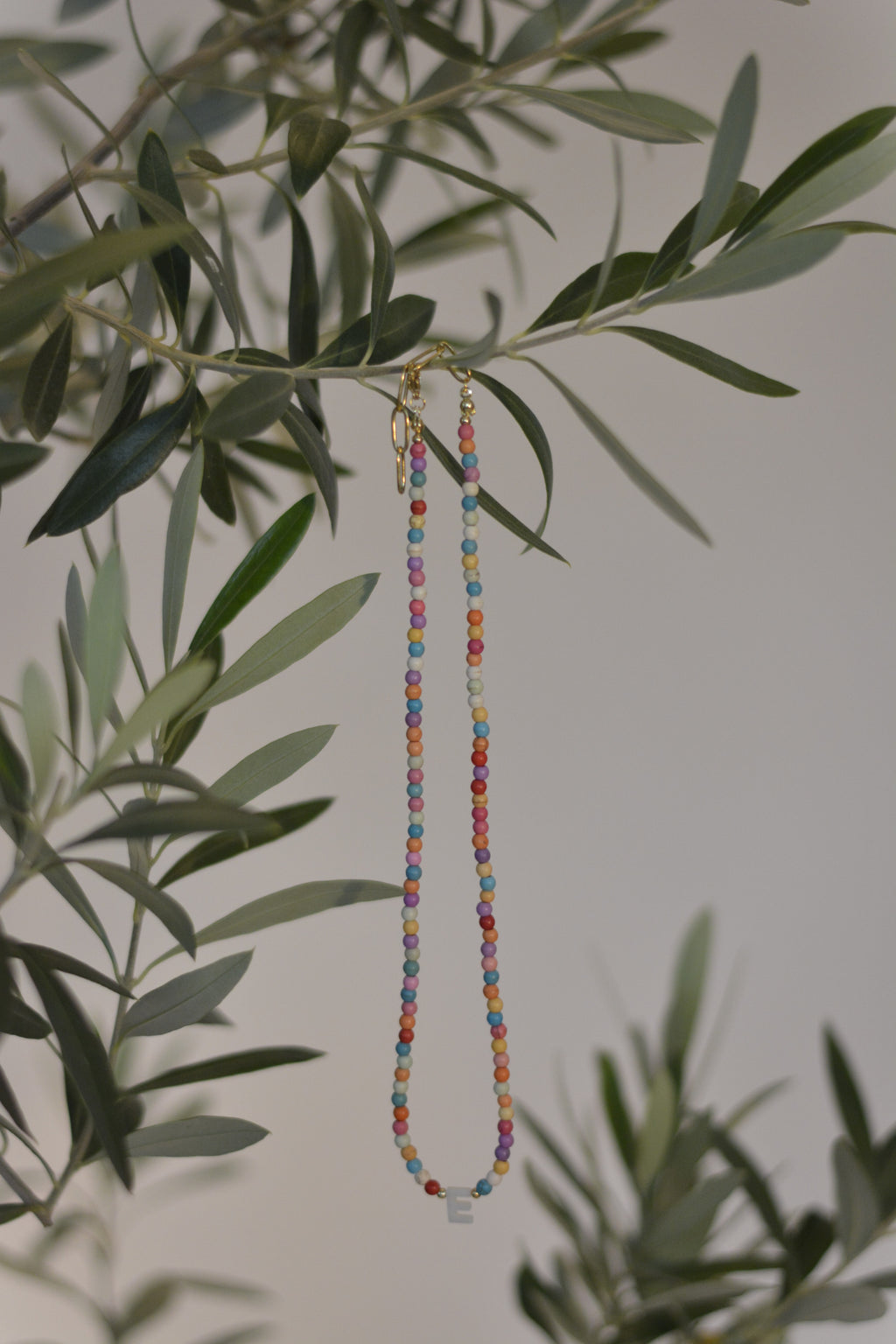 Sommerkette - bunte Steinperlen Initialien