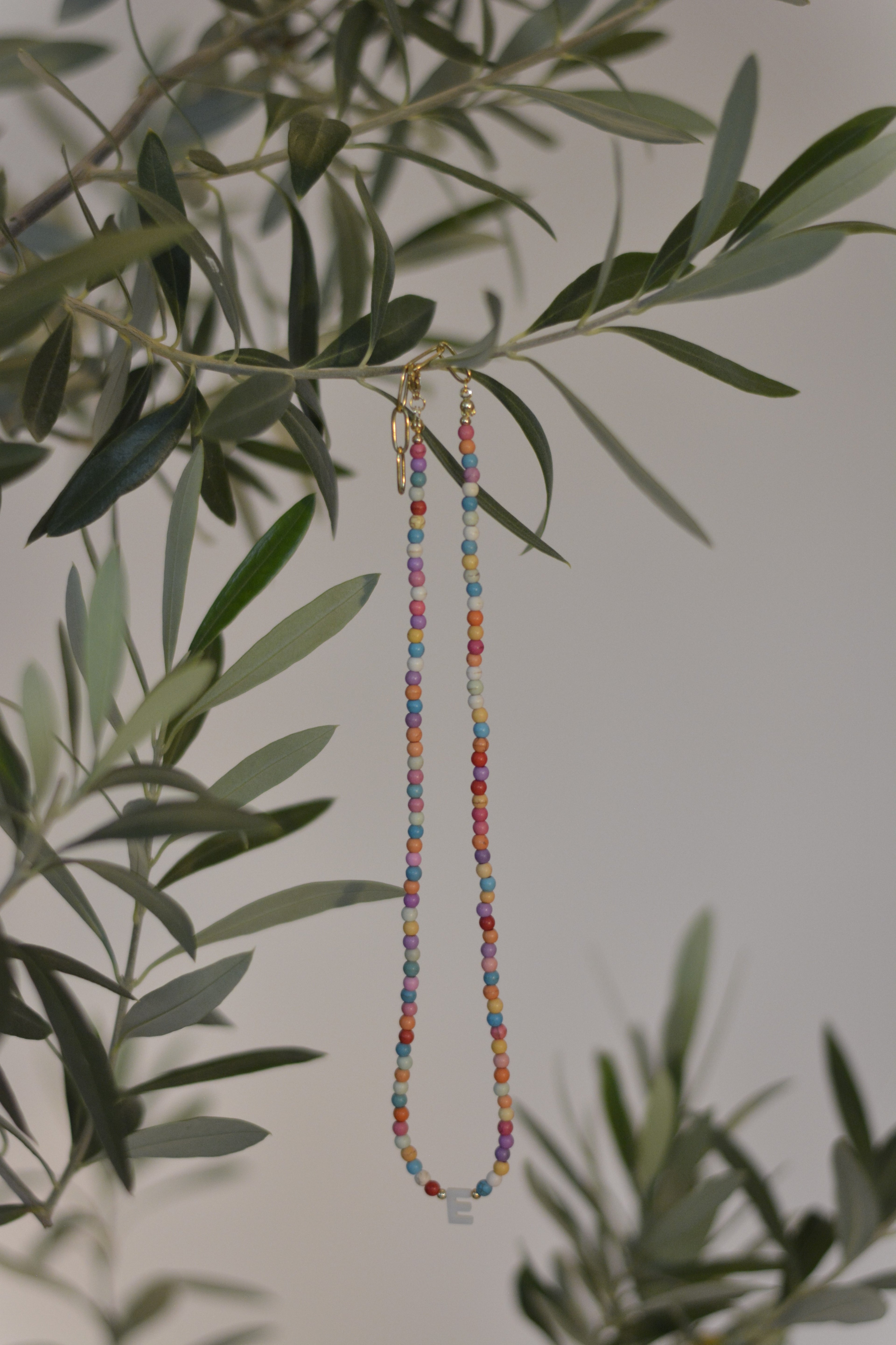 Sommerkette - bunte Steinperlen Initialien