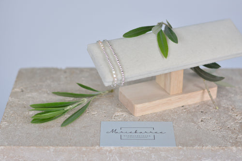 Modern Pearl Bracelet – Hämatit-Perlenarmband silber-glänzend
