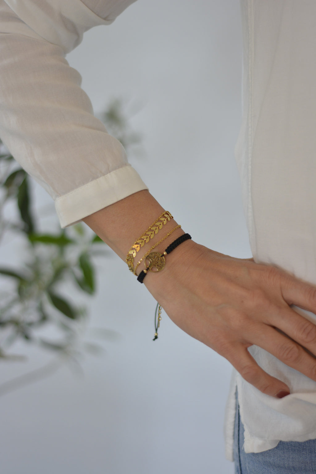 Makramee Lebensbaum Armband - handgemacht geflochten