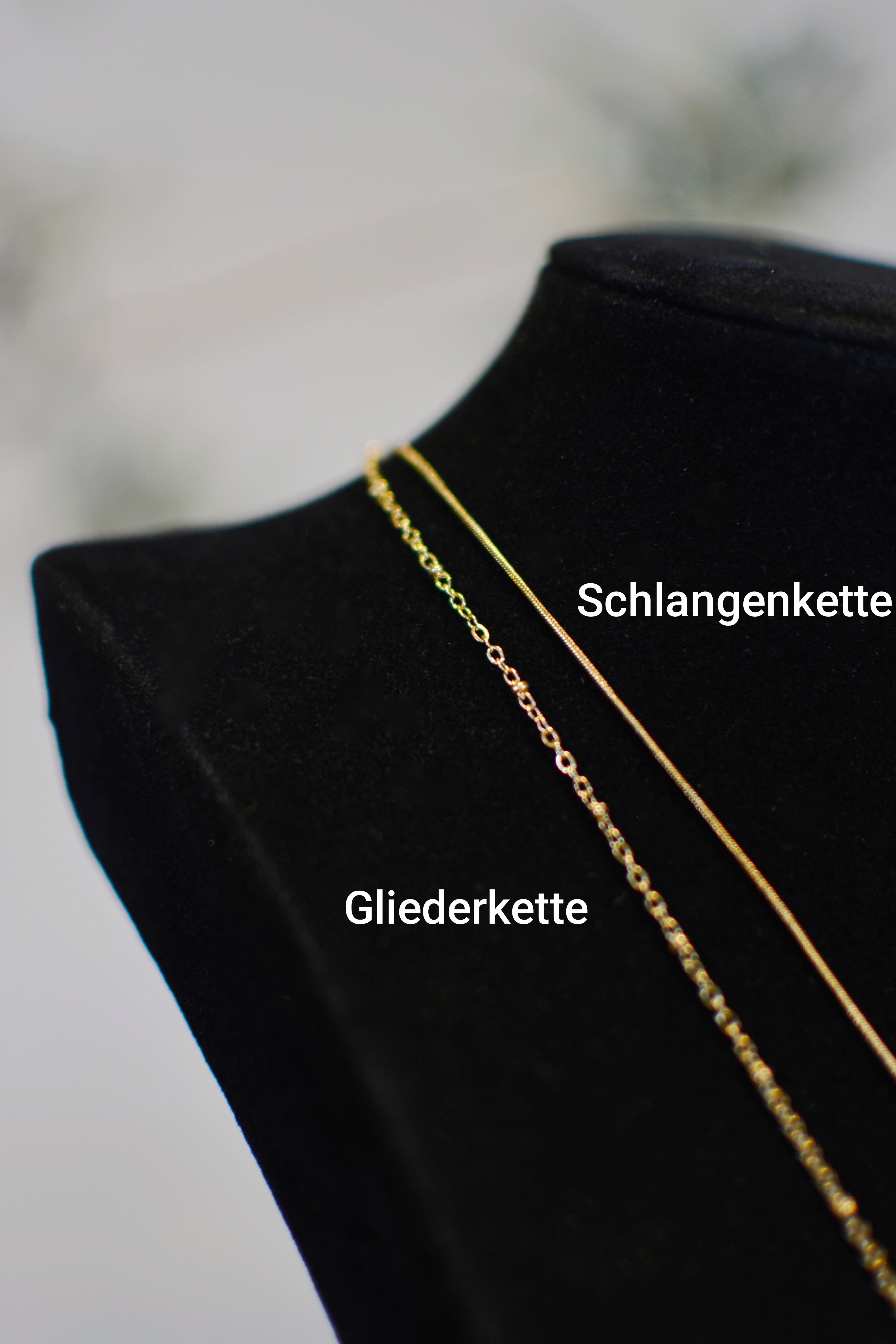 Goldene Halskette mit Herzanhänger – Schlichtes Design aus Edelstahl gravierbarer Anhänger