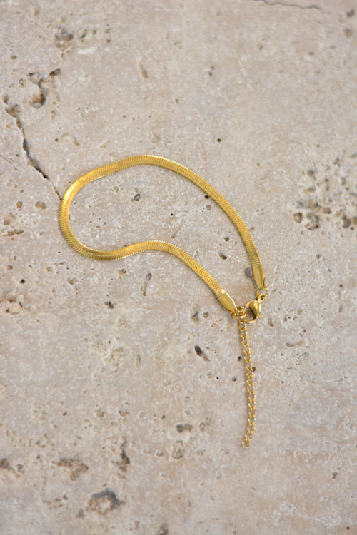 Armband Schlangenkette - gold wasserfest