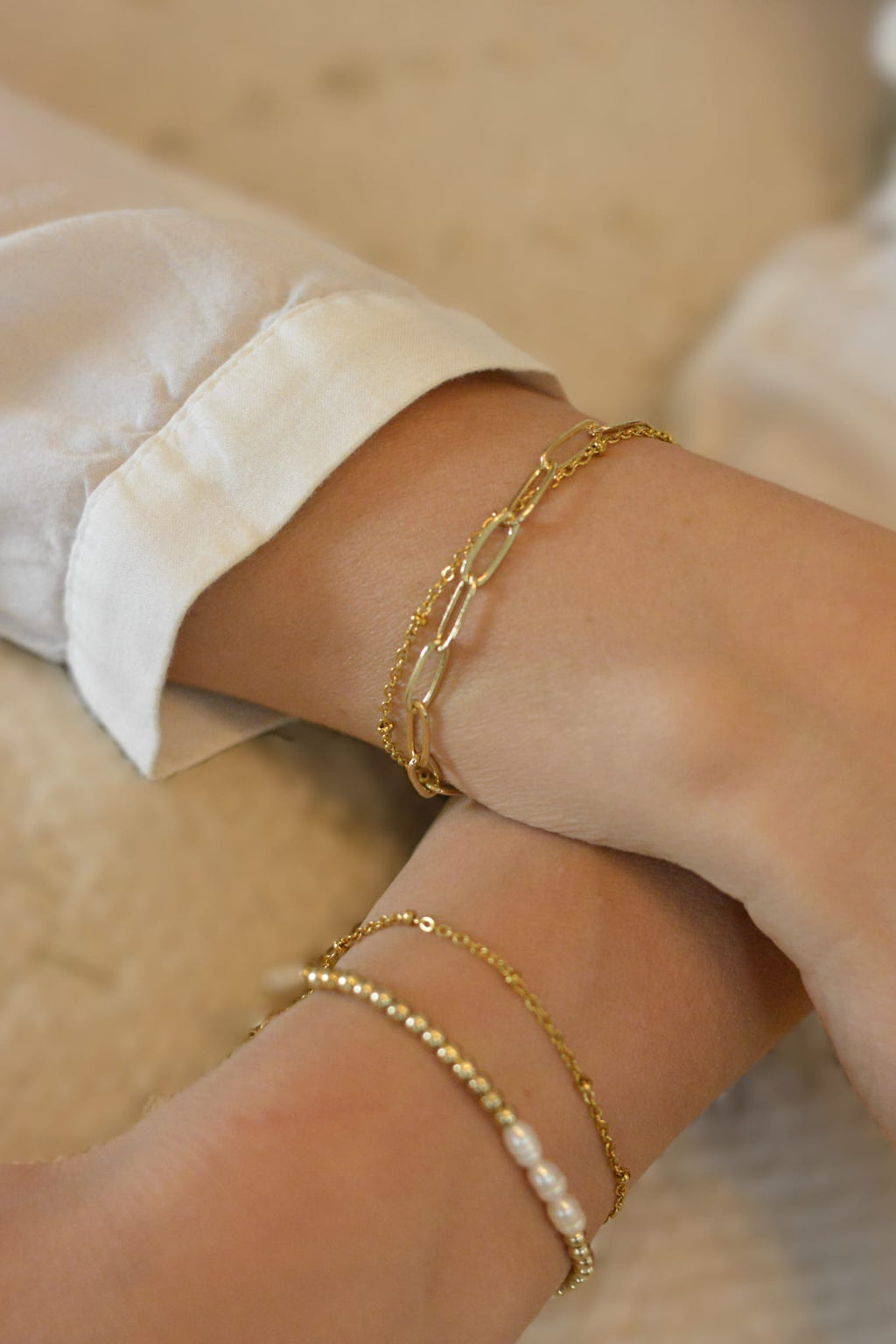 doppeltes Gliederarmband - Büroklammerkette 2 in 1