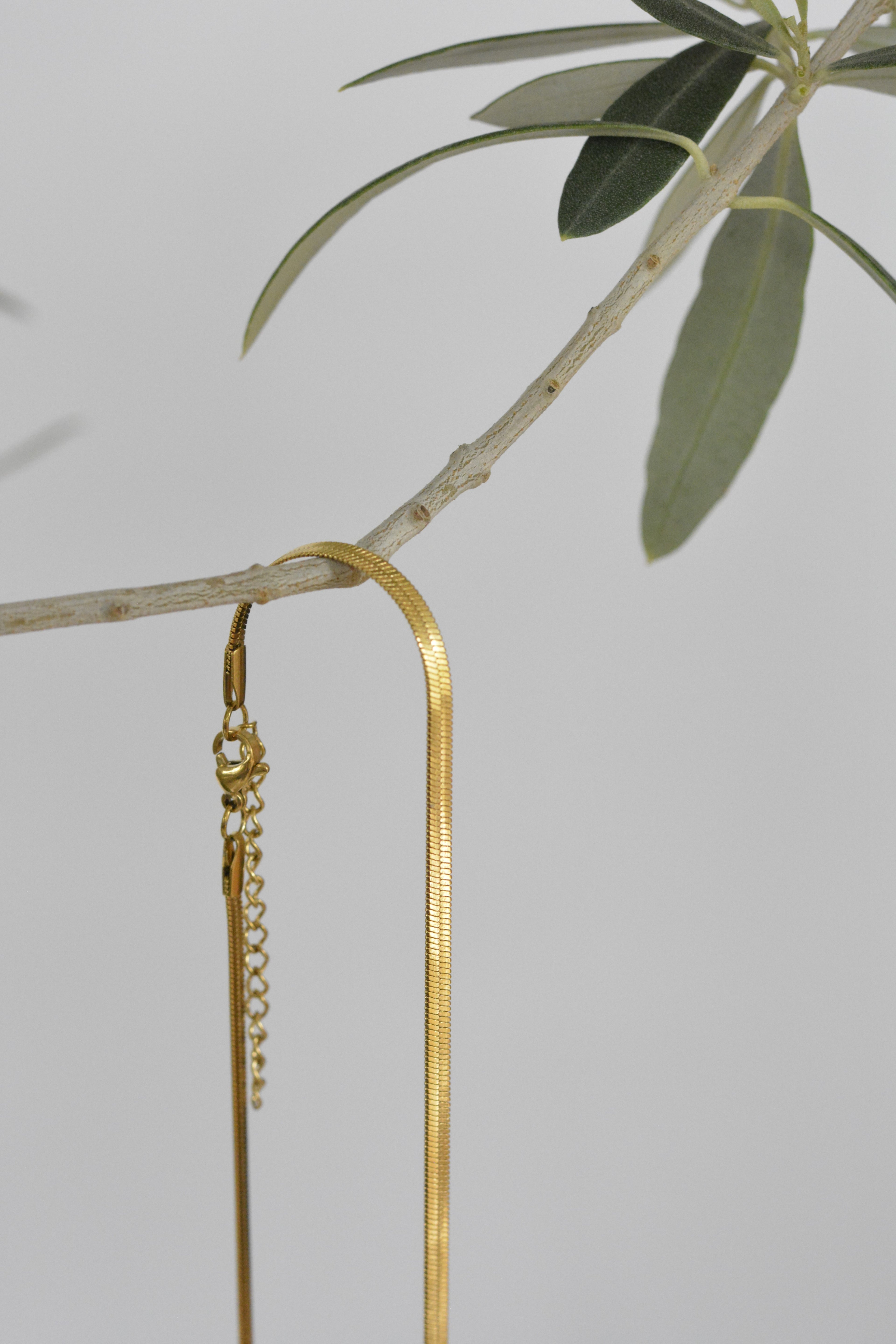 Goldene Halskette im Schlangen-Design  – Minimalistischer Schmuck