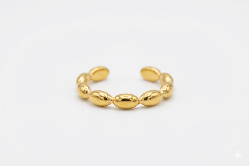 Bubbles Ring – Offener Ring aus Edelstahl