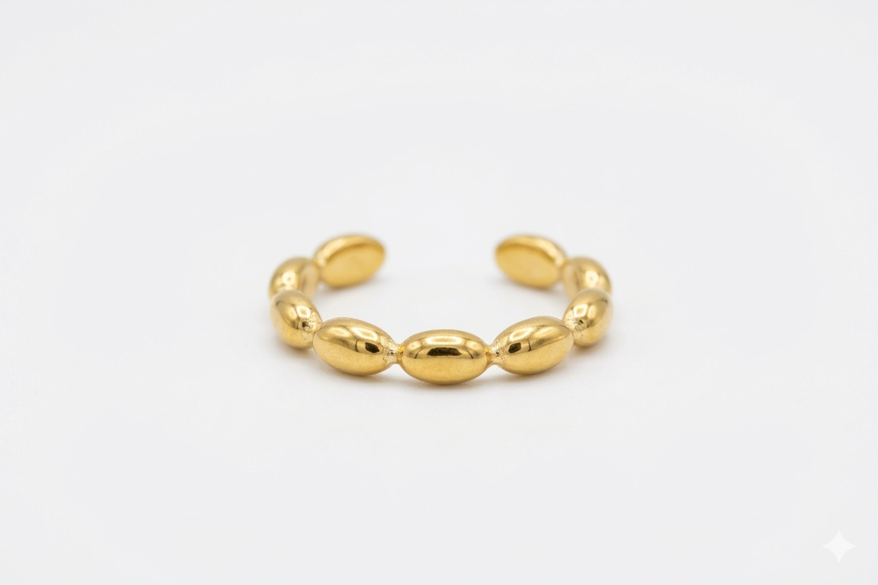 Bubbles Ring – Offener Ring aus Edelstahl