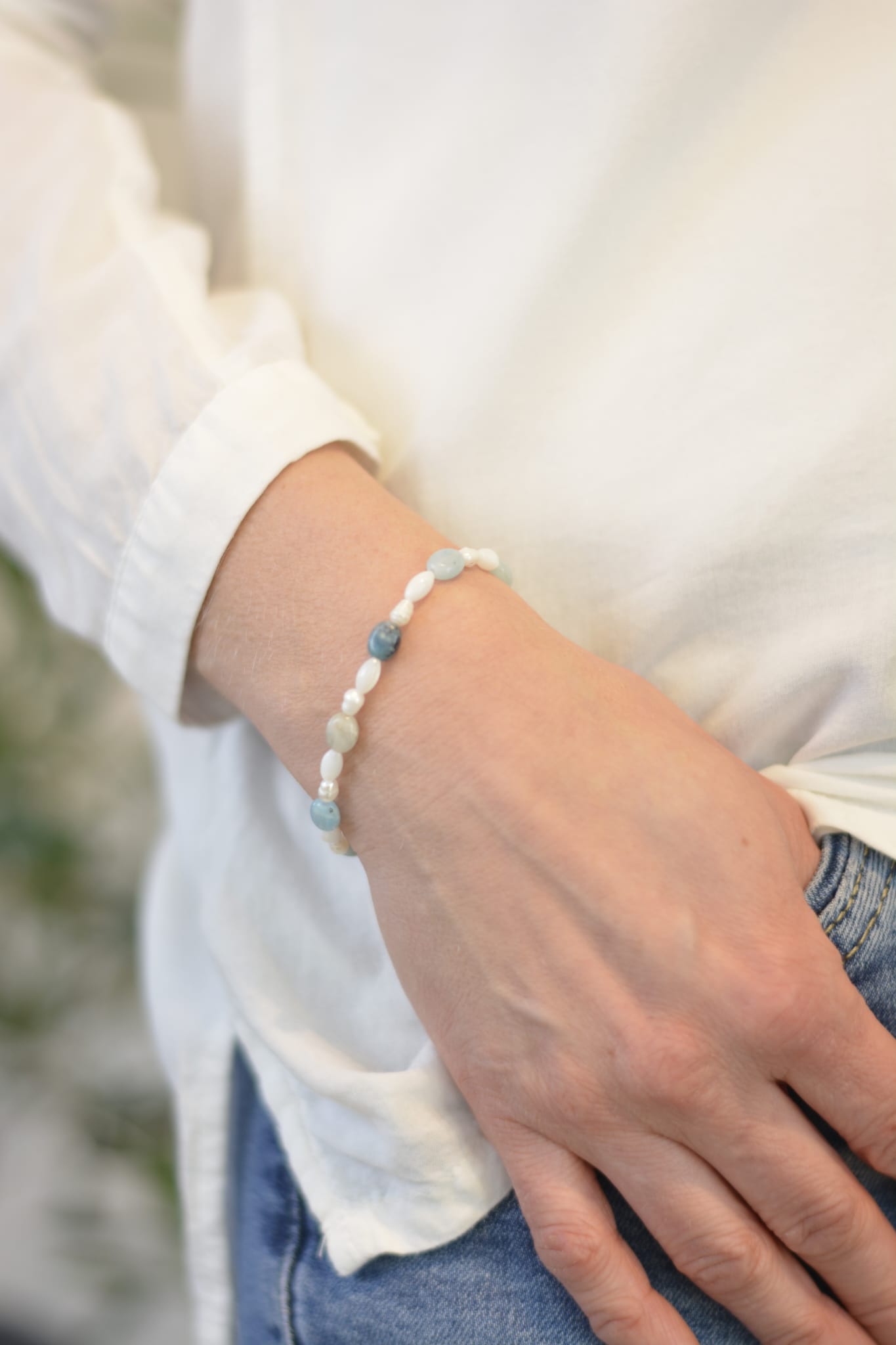 'Feel like summer' -Schmuckset: Handgefertigtes Ensemble mit vergoldeten Details