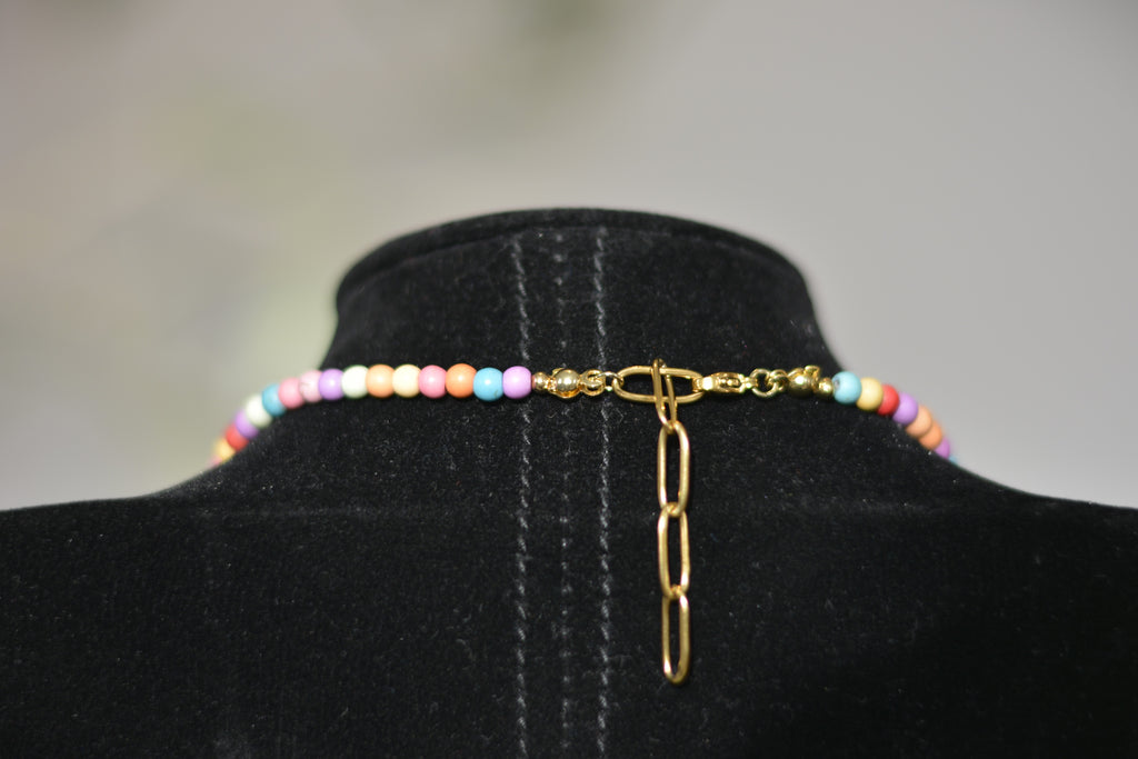 Sommerkette - bunte Steinperlen Initialien