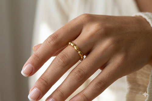 Bubbles Ring – Offener Ring aus Edelstahl
