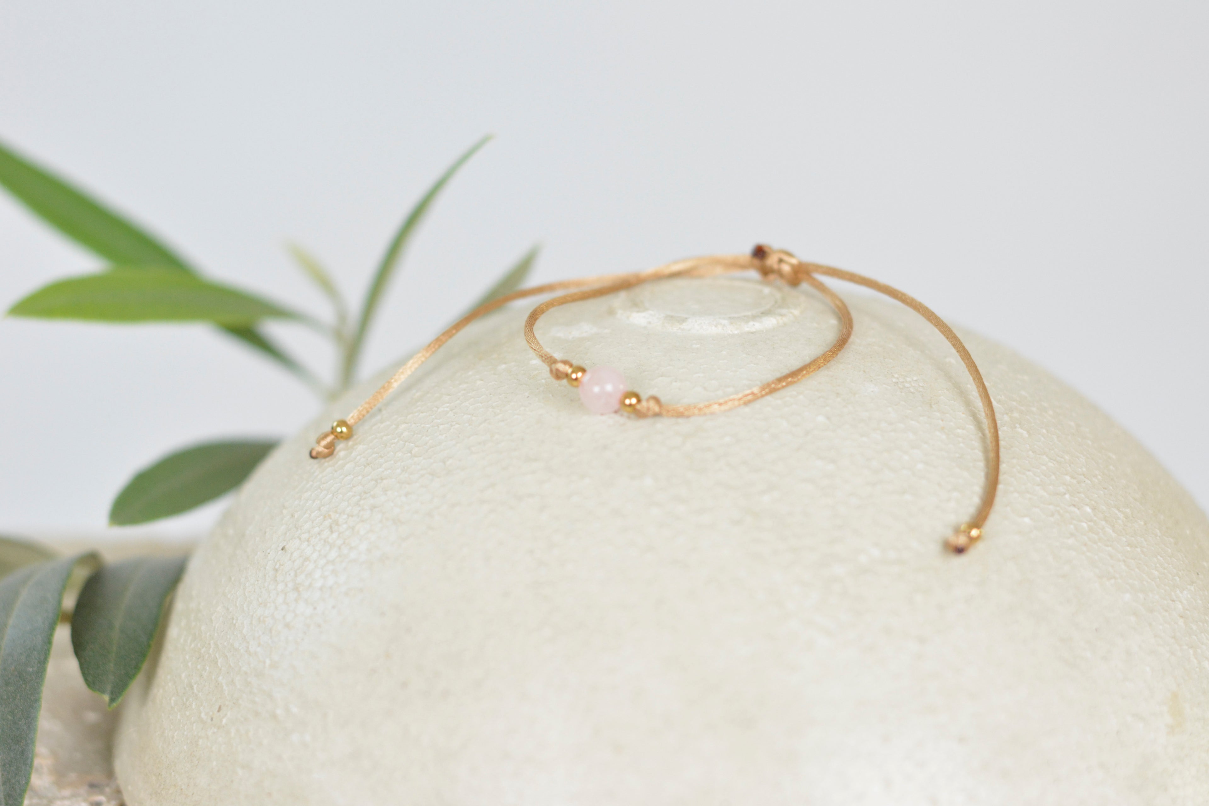 Feines Rosenquarz-Armband - Edelsteinarmband