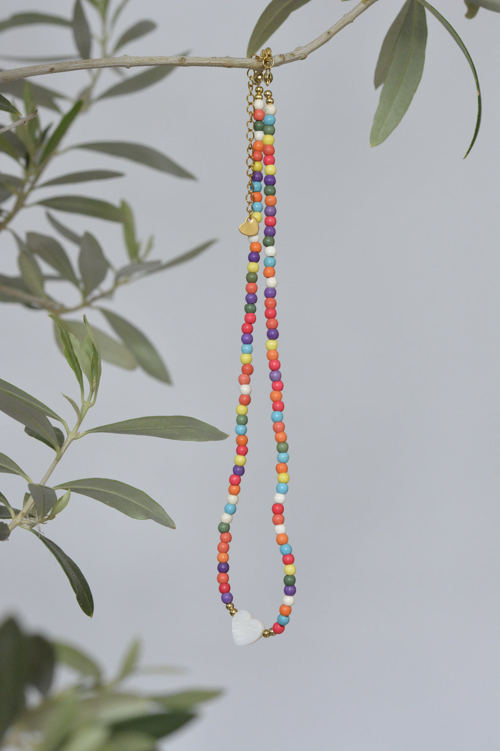 Sommerkette - bunte Steinperlen Initialien