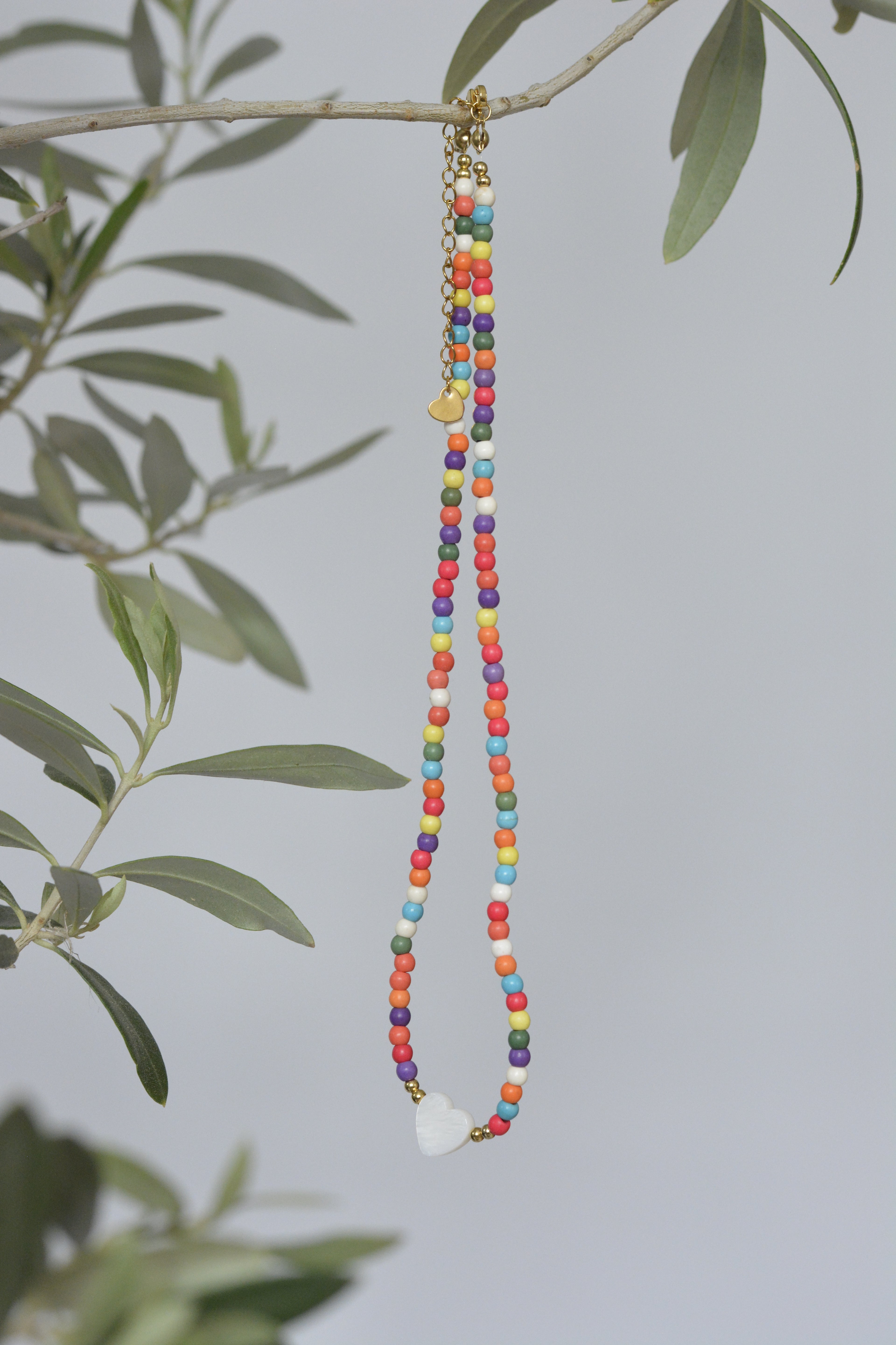 Sommerkette - bunte Steinperlen Initialien