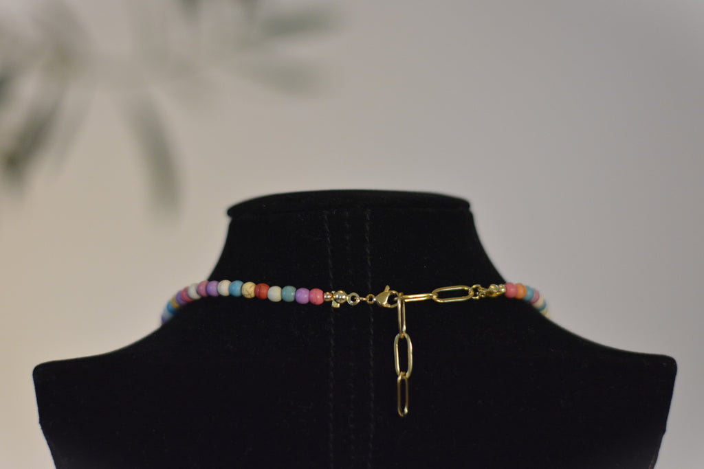 Sommerkette - bunte Steinperlen Initialien