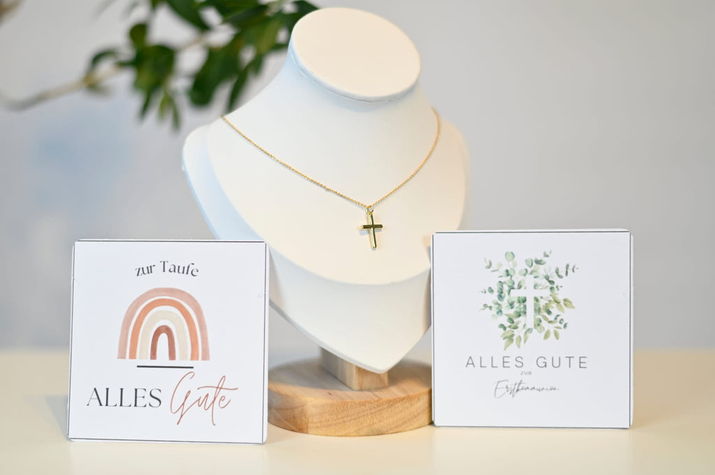 Kinderkette/Halskette Kreuz - Geschenk Erstkommunion/Taufe/Glück/Gottes Segen
