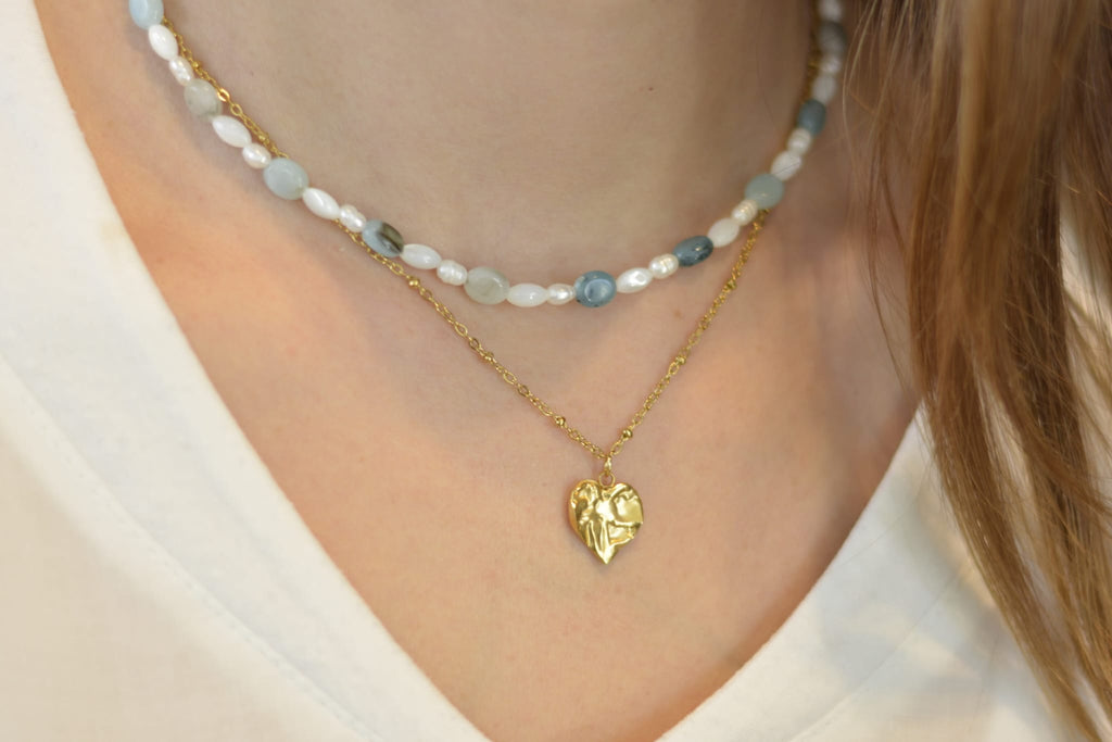 'Feel like summer' -Schmuckset: Handgefertigtes Ensemble mit vergoldeten Details