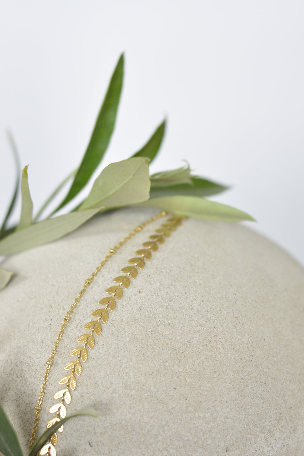 Gliederarmband floral - doppelt Edelstahl wasserfest
