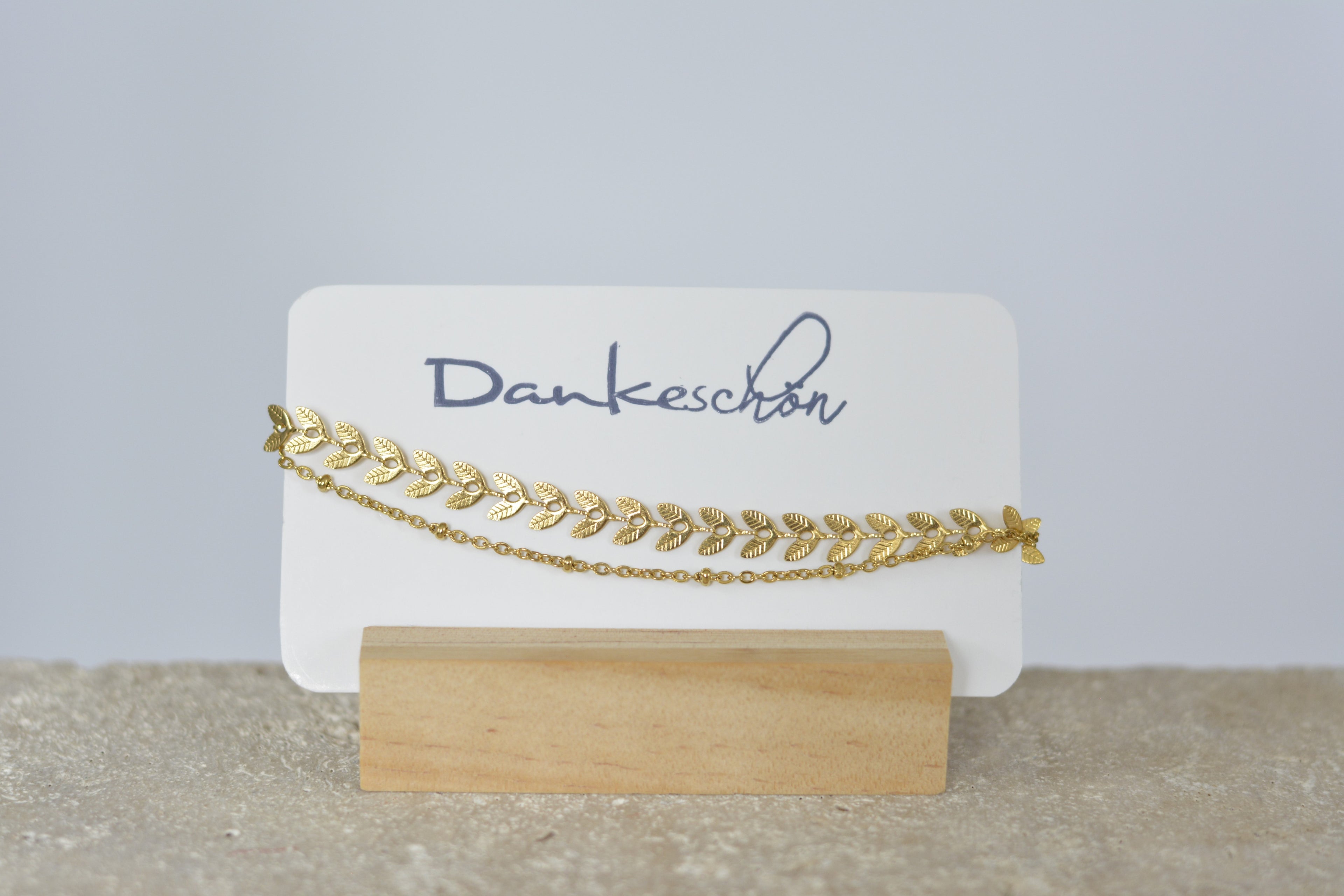Gliederarmband floral - doppelt Edelstahl wasserfest