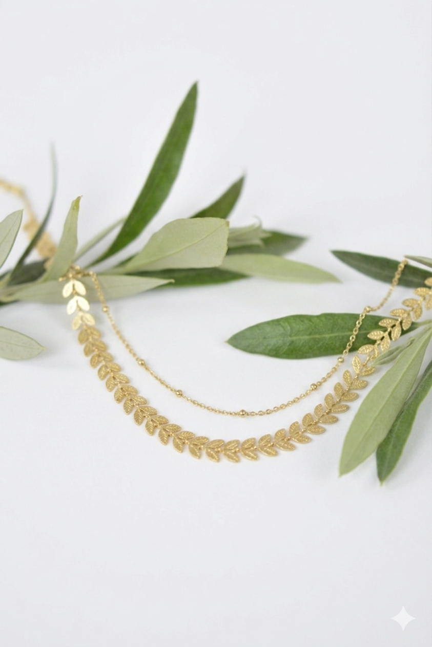 Gliederarmband floral - doppelt Edelstahl wasserfest