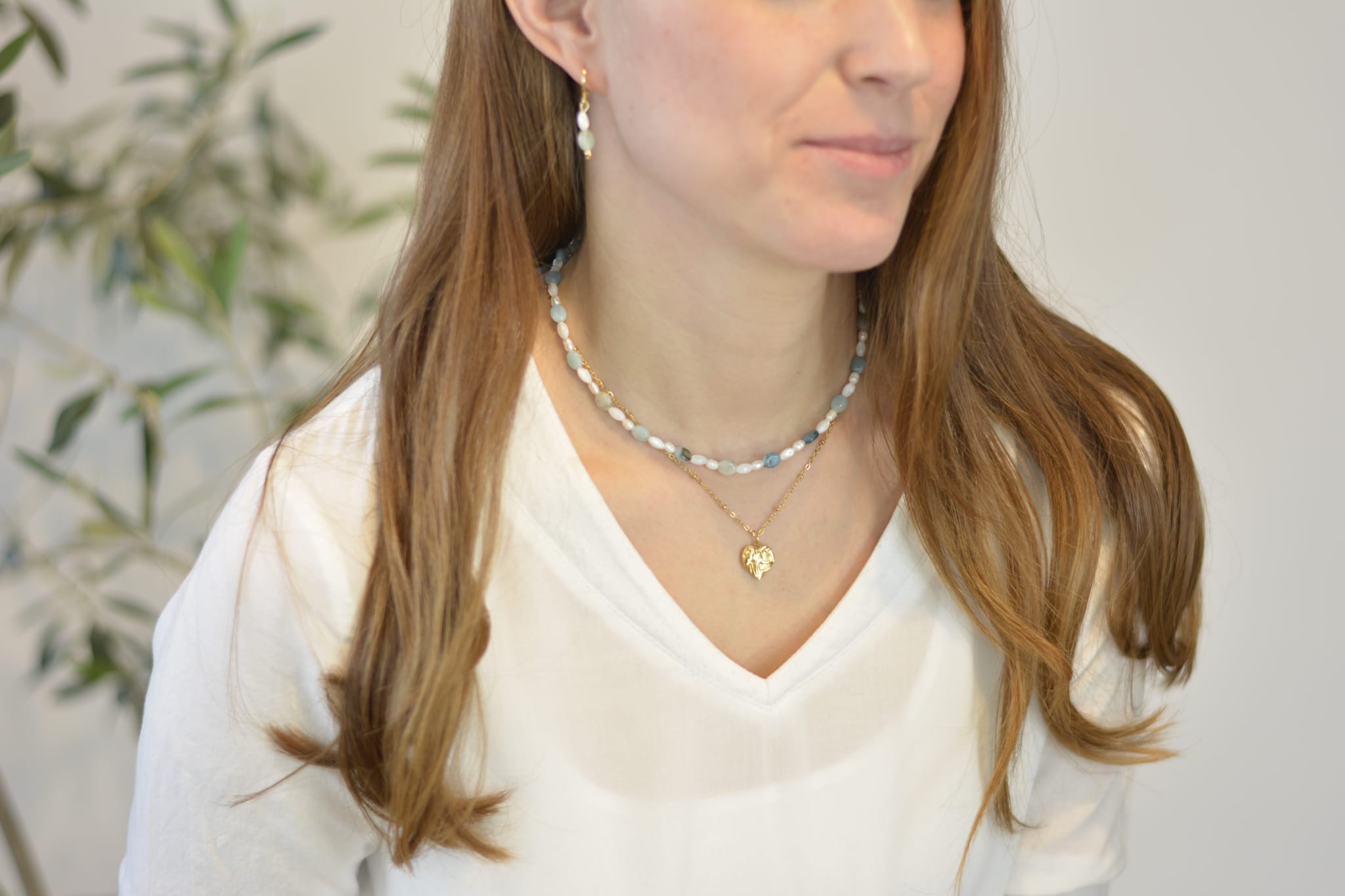 'Feel like summer' -Schmuckset: Handgefertigtes Ensemble mit vergoldeten Details