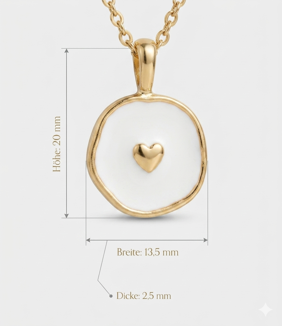 Layering-Halsketten-Set: Goldene Gliederkette mit Herz-Anhänger & Perlen-Choker