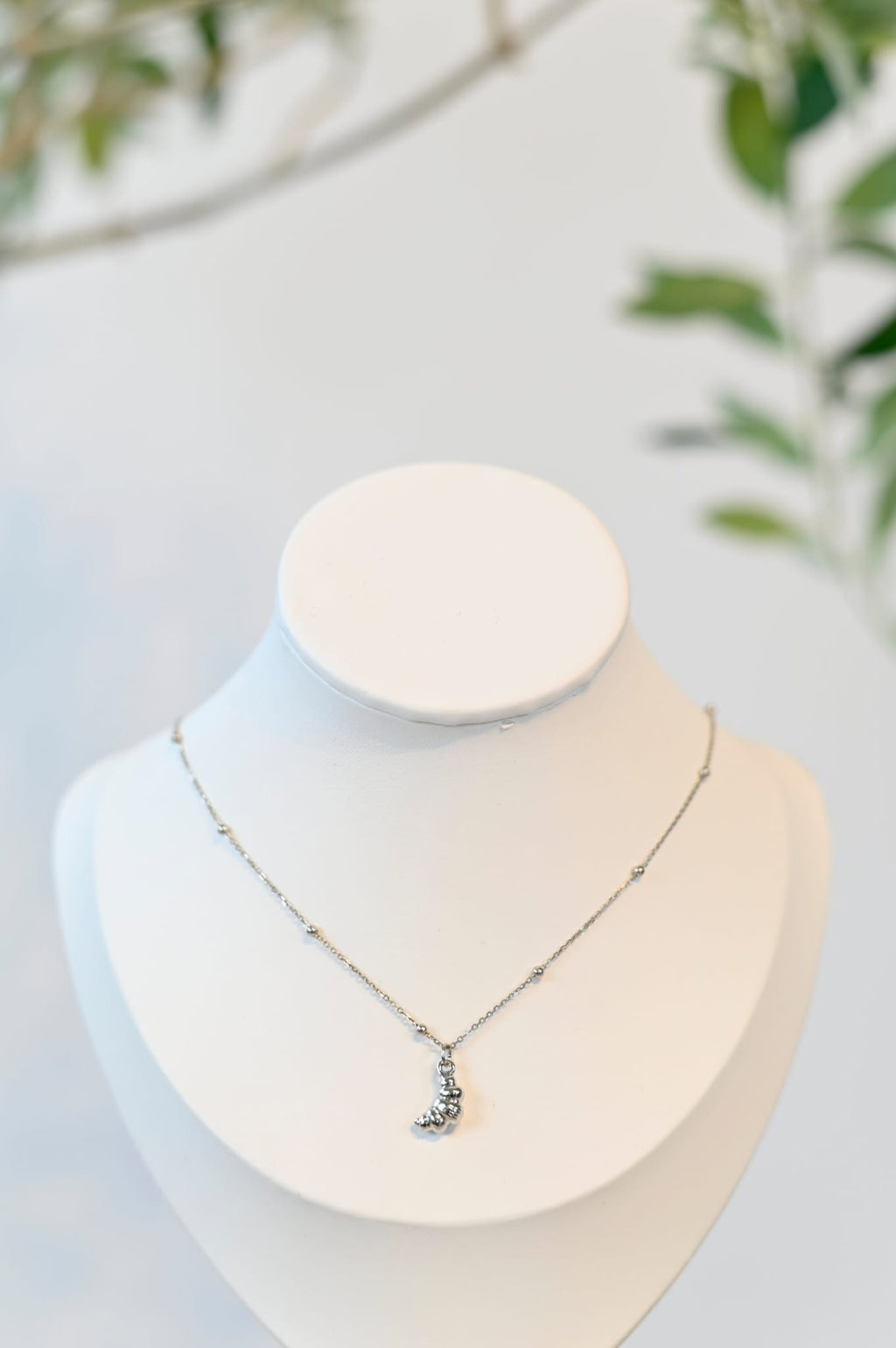 Croissant Halskette - silber zart Gliederkette 925er silber
