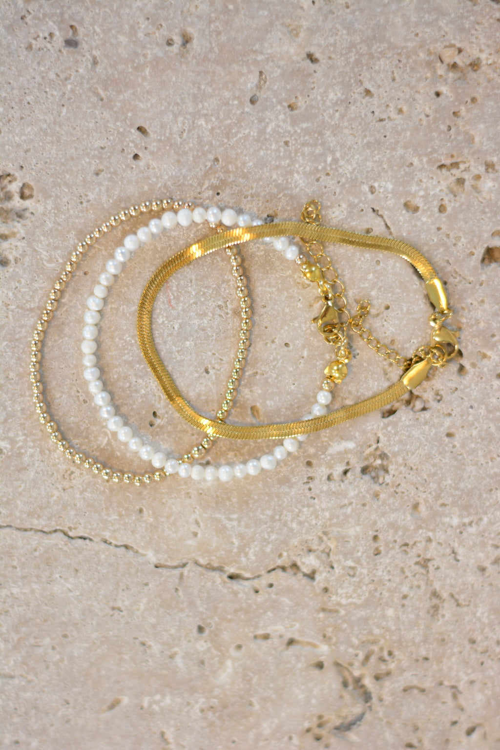 Armband Schlangenkette - gold wasserfest