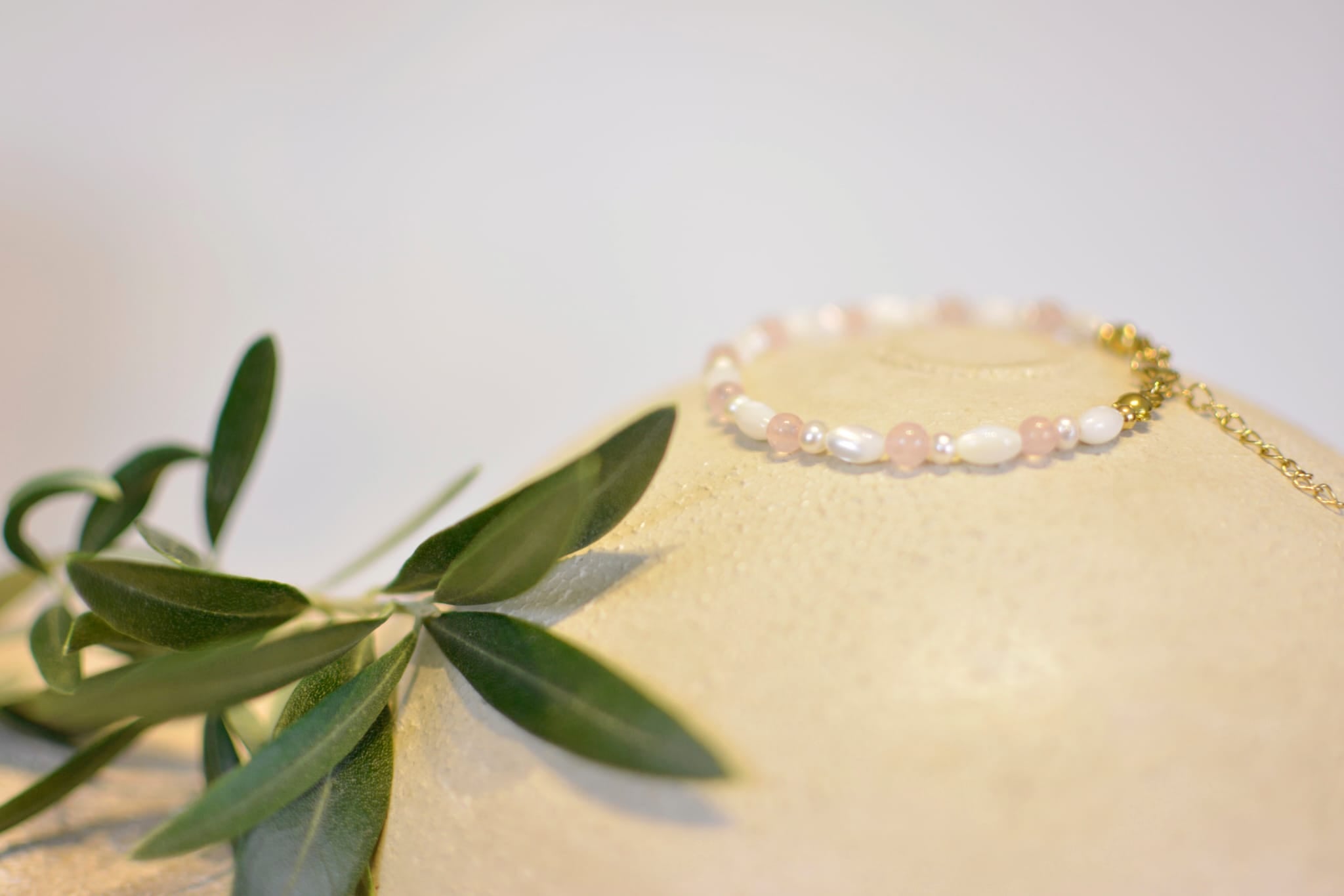 Schmuckset Rosenquarz - Halskette Ohrring Armband Geschenkset