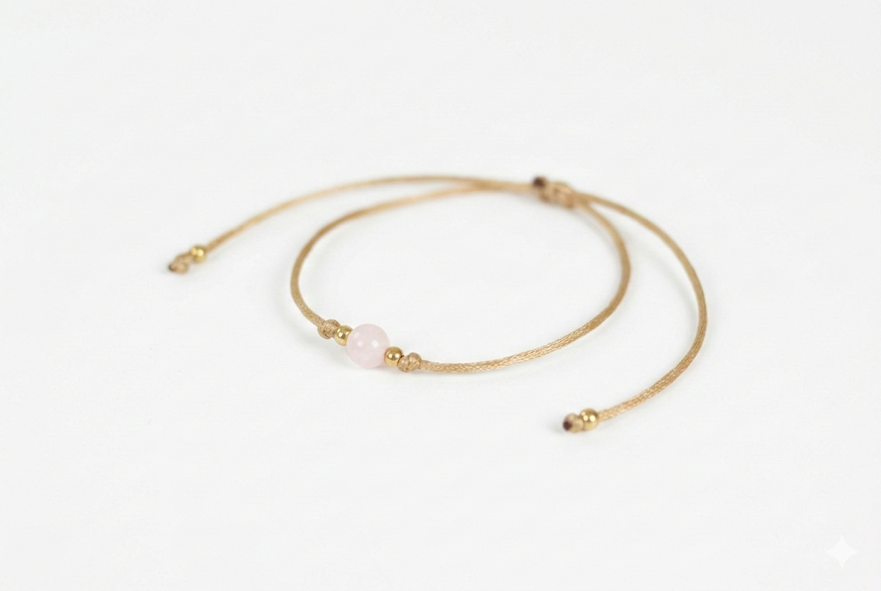 Feines Rosenquarz-Armband - Edelsteinarmband