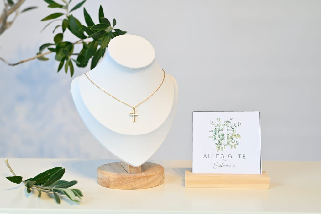 Kinderkette/Halskette Kreuz - Geschenk Erstkommunion/Taufe/Glück/Gottes Segen