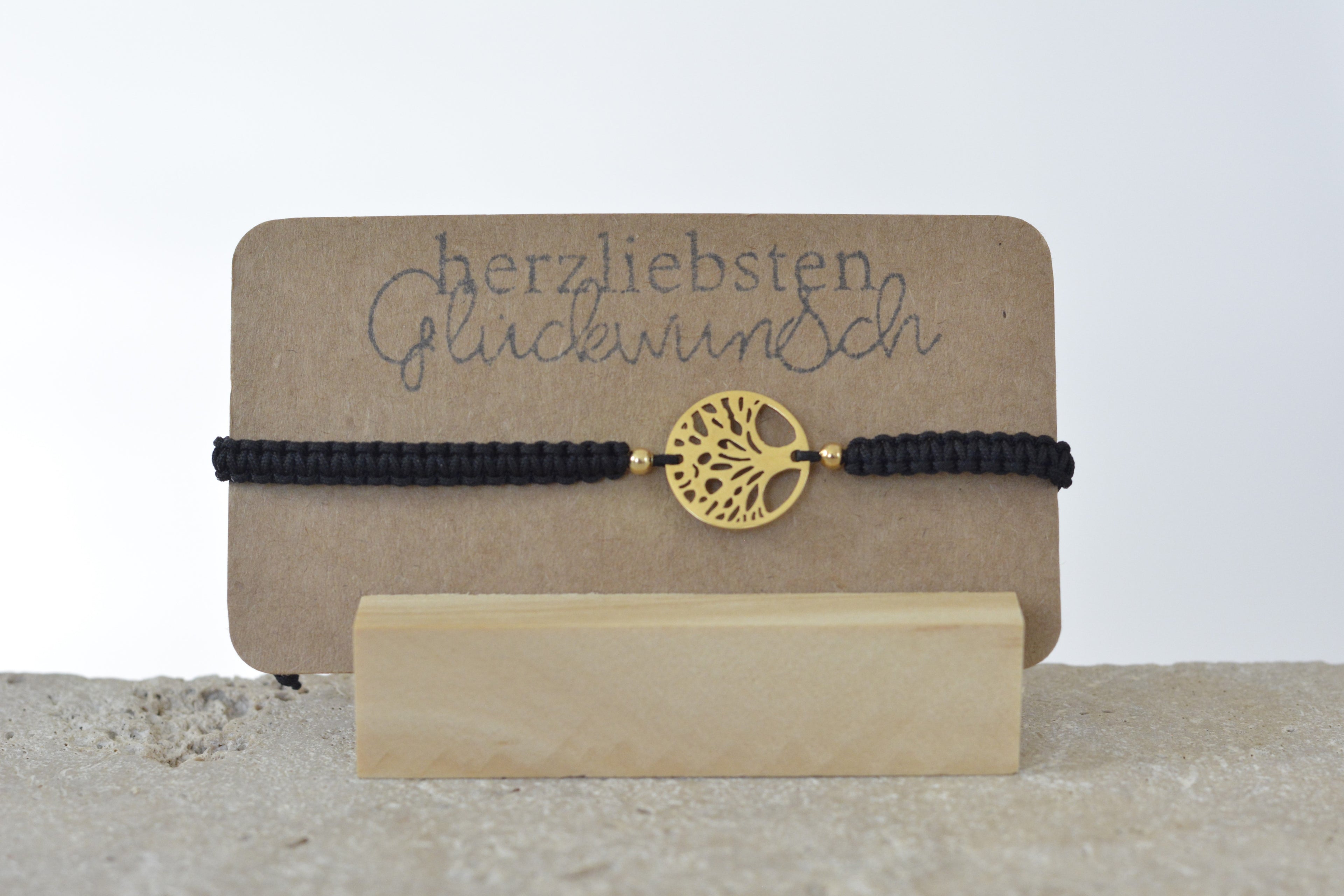 Makramee Lebensbaum Armband - handgemacht geflochten