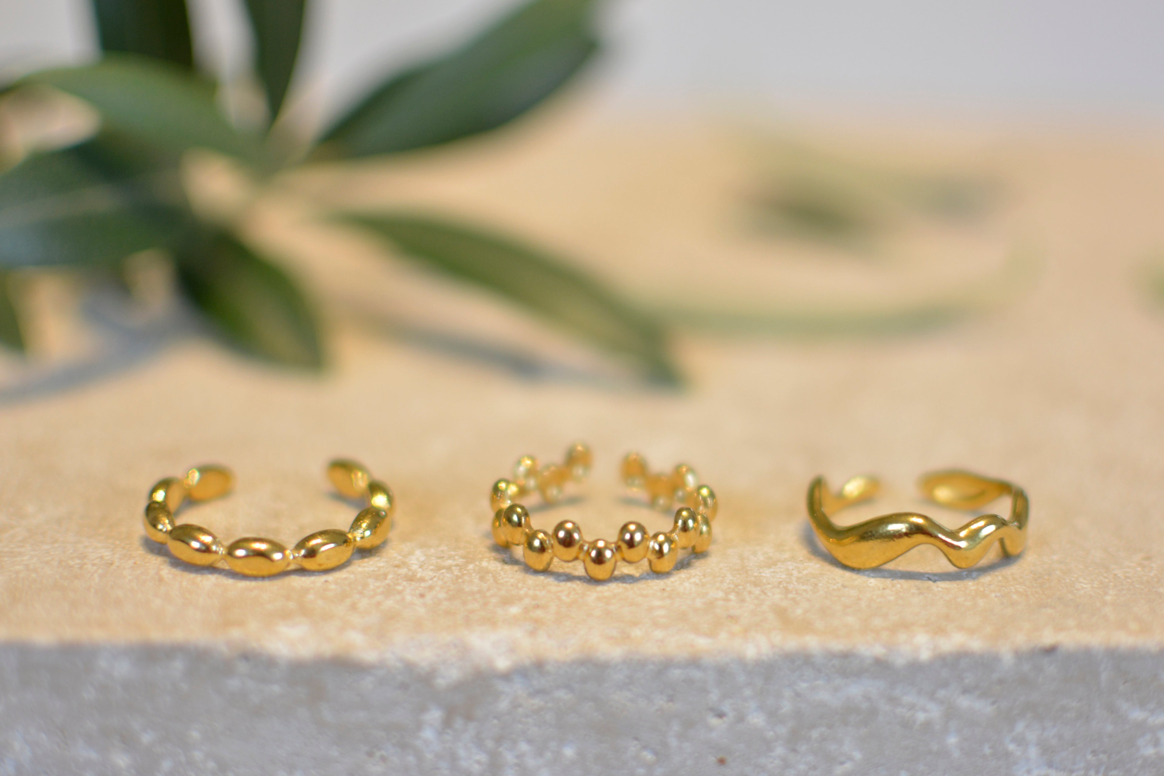 Bubbles Ring – Offener Ring aus Edelstahl