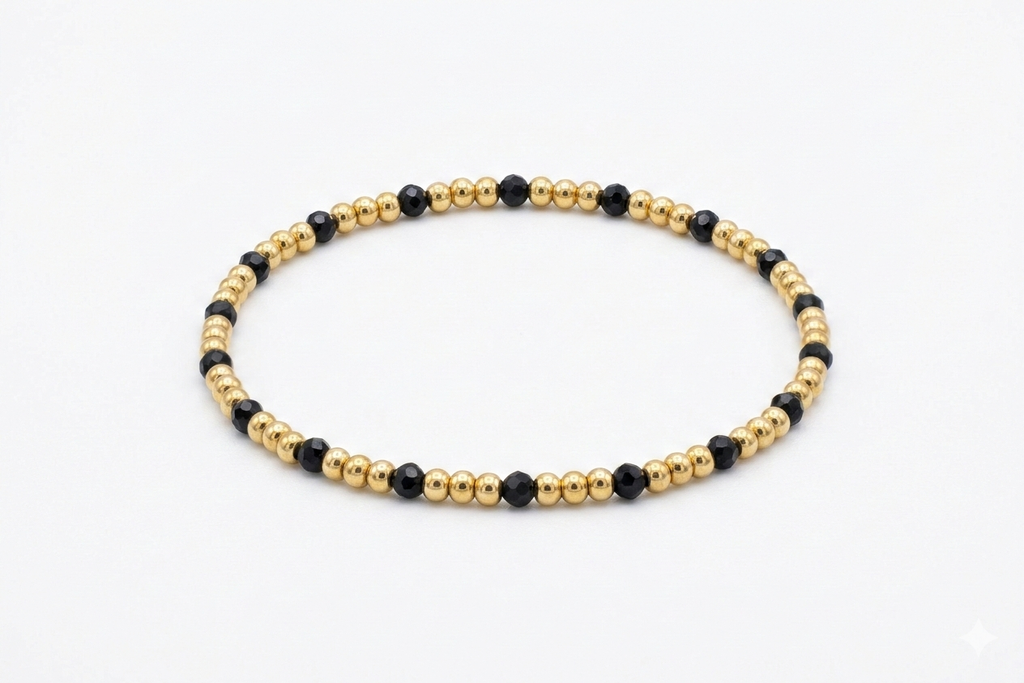 Schmuckset 'Katja' schwarz-gold Perlenarmbänder