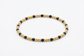 Perlenarmband Edelstahl schwarz-gold
